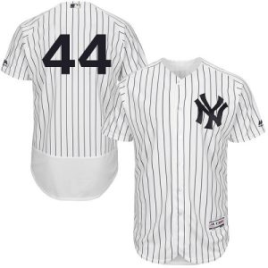 Superb Yankees #44 Reggie Jackson White Strip Flexbase Authentic Collection Stitched MLB Jersey