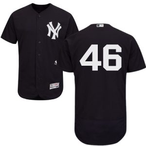 Stunning Yankees #46 Andy Pettitte Navy Blue Flexbase Authentic Collection Stitched MLB Jersey