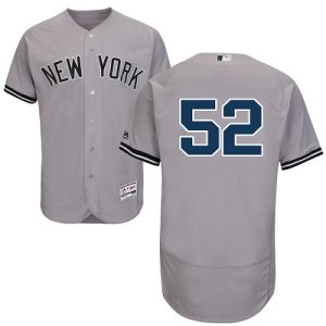 Superb Yankees #52 C.C. Sabathia Grey Flexbase Authentic Collection Stitched MLB Jersey