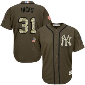 Superb Yankees #31 Aaron Hicks Green Salute to Service Stitched MLB Jersey