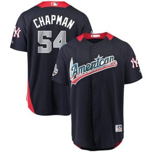 Superb Yankees #54 Aroldis Chapman Navy Blue 2018 All Star American League Stitched MLB Jersey