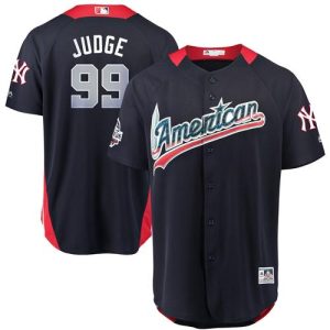 Delightful Yankees #99 Aaron Judge Navy Blue 2018 All Star American League Stitched MLB Jersey