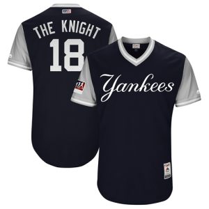 Stunning Yankees #18 Didi Gregorius Navy The Knight Players Weekend Authentic Stitched MLB Jersey