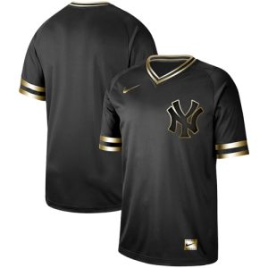 Superb Nike Yankees Blank Black Gold Authentic Stitched MLB Jersey