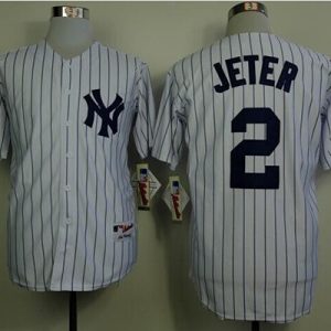 Stunning Yankees #2 Derek Jeter White Name On Back Stitched MLB Jersey